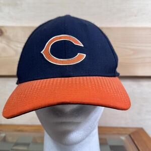 Chicago Bears Hat Cap Fitted Mens Large Navy Orange NFL Football New Era M/L